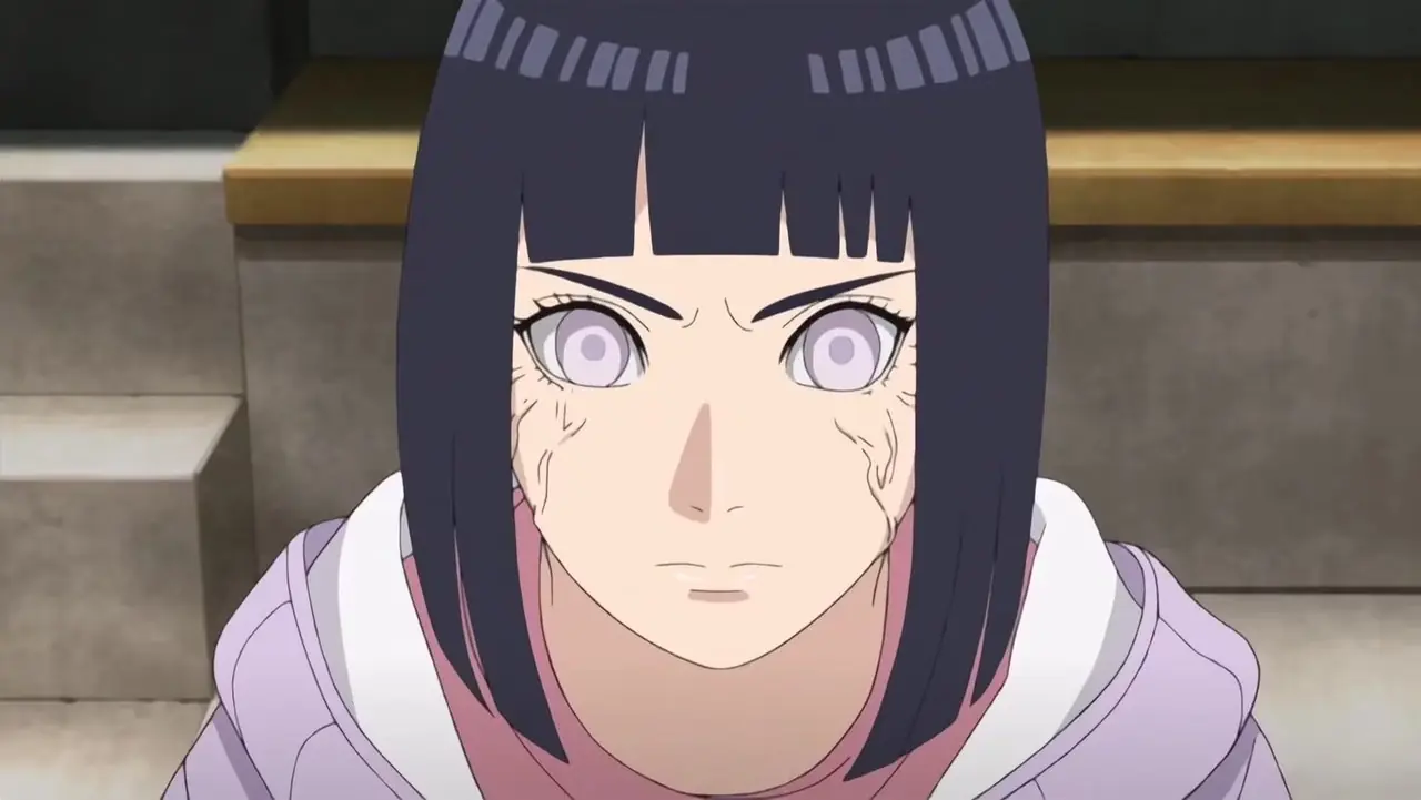 Hinata Hyuga gebruikt haar Byakugan