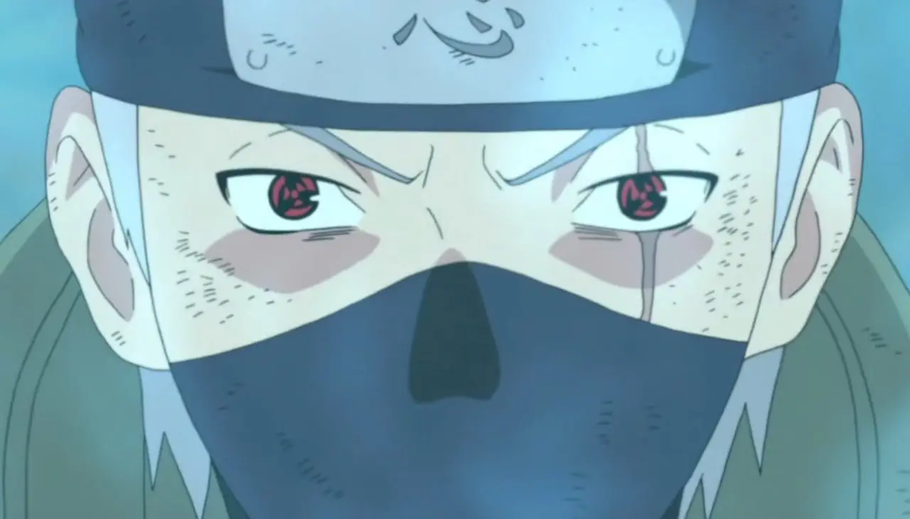 Kakashi Z Mangekyo Sharinganem w obu oczach