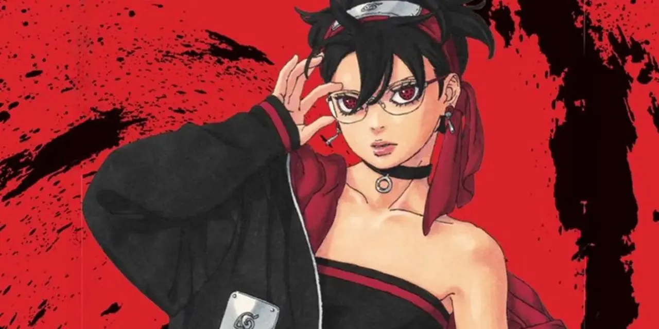 Sarada z Boruto Two Blue Vortex używająca swojego Mangekyo Sharingana
