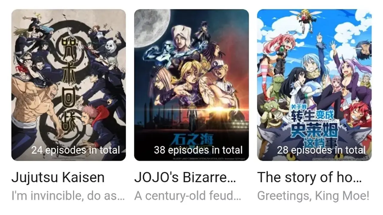 Libreria anime Bilibili con Jujutsu Kaisen, ecc.