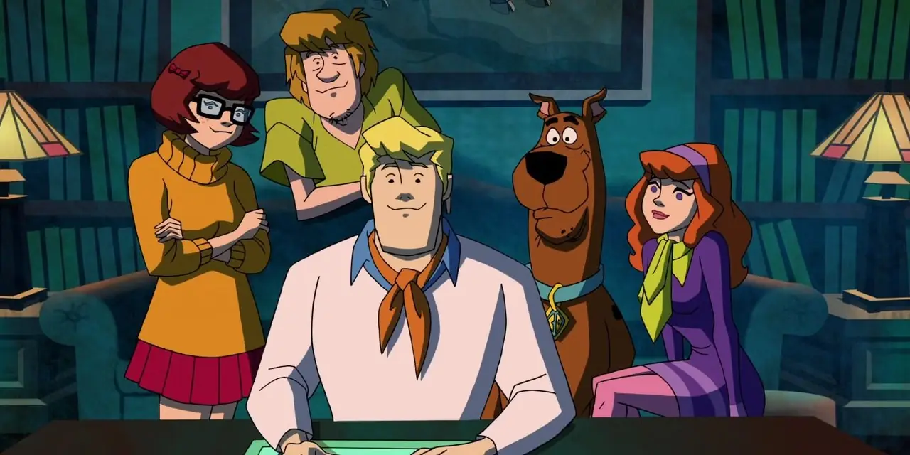 Банда Mystery Inc. сидит за столом в библиотеке Скуби-Ду! Тайная корпорация. Банда Mystery Inc. сидит за столом в библиотеке Скуби-Ду! Тайная корпорация.