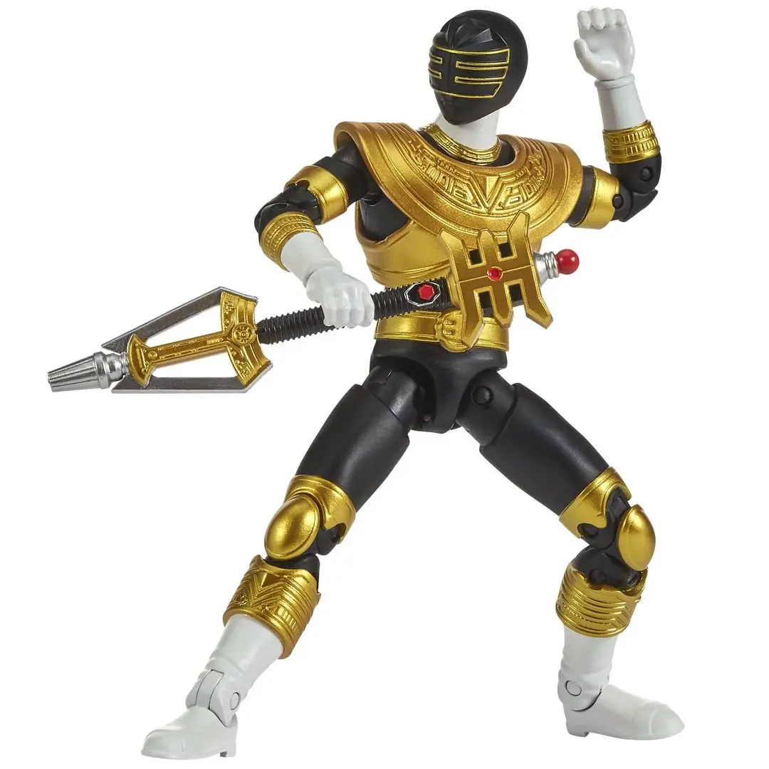 La figura Zeo Gold Ranger Power Rangers Collector Series en una pose dinámica