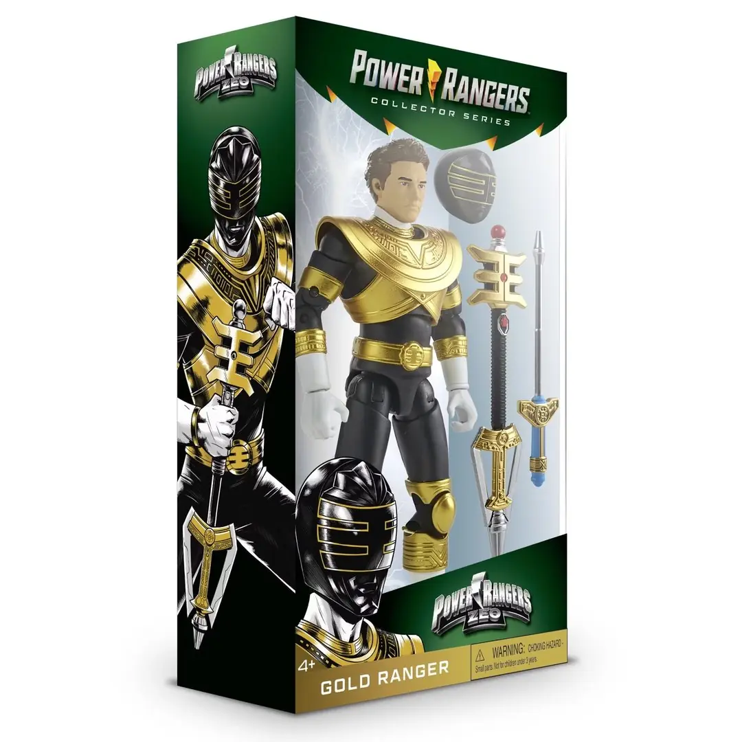 El empaque de la figura de acción Zeo Gold Ranger en la línea Power Rangers Collectors Series