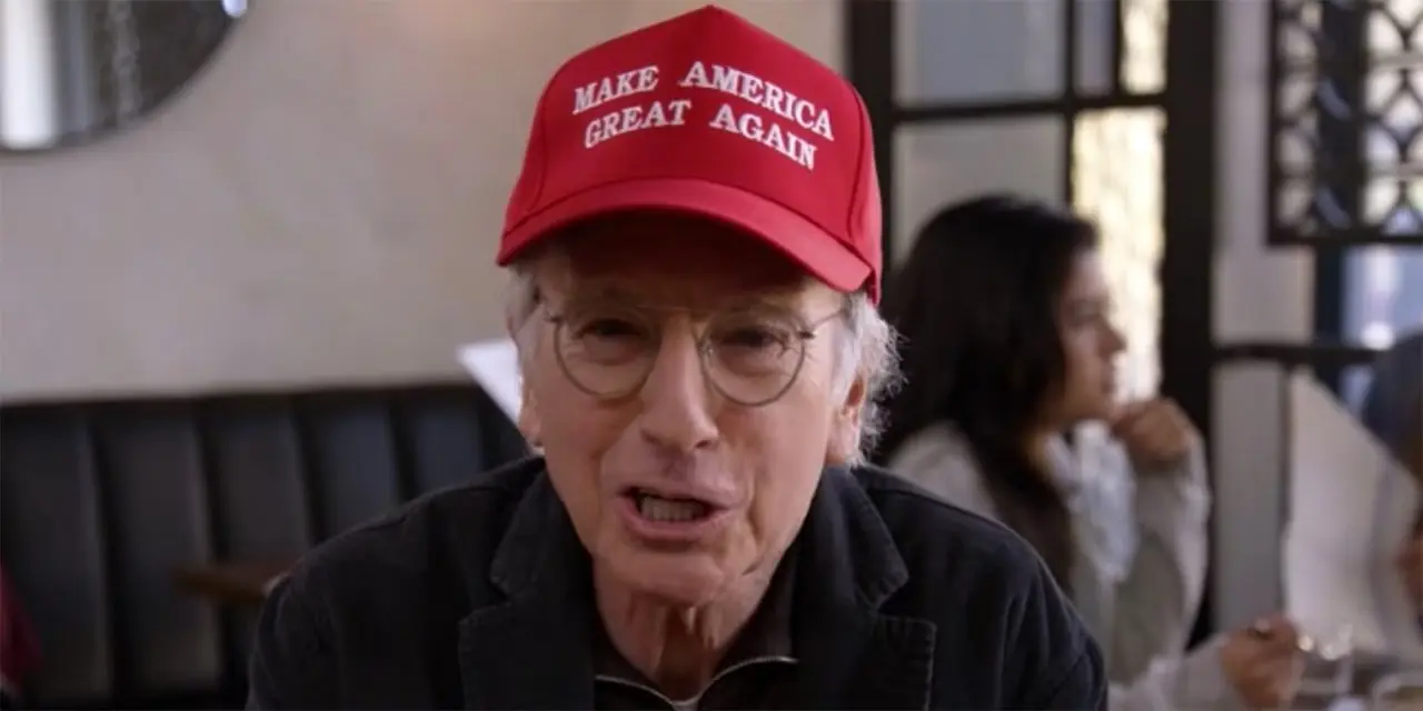 Larry draagt een MAGA-hoed in Curb Your Enthusiasm