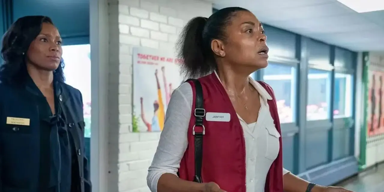 Taraji P. Henson står og snakker med myndighetene i Straw