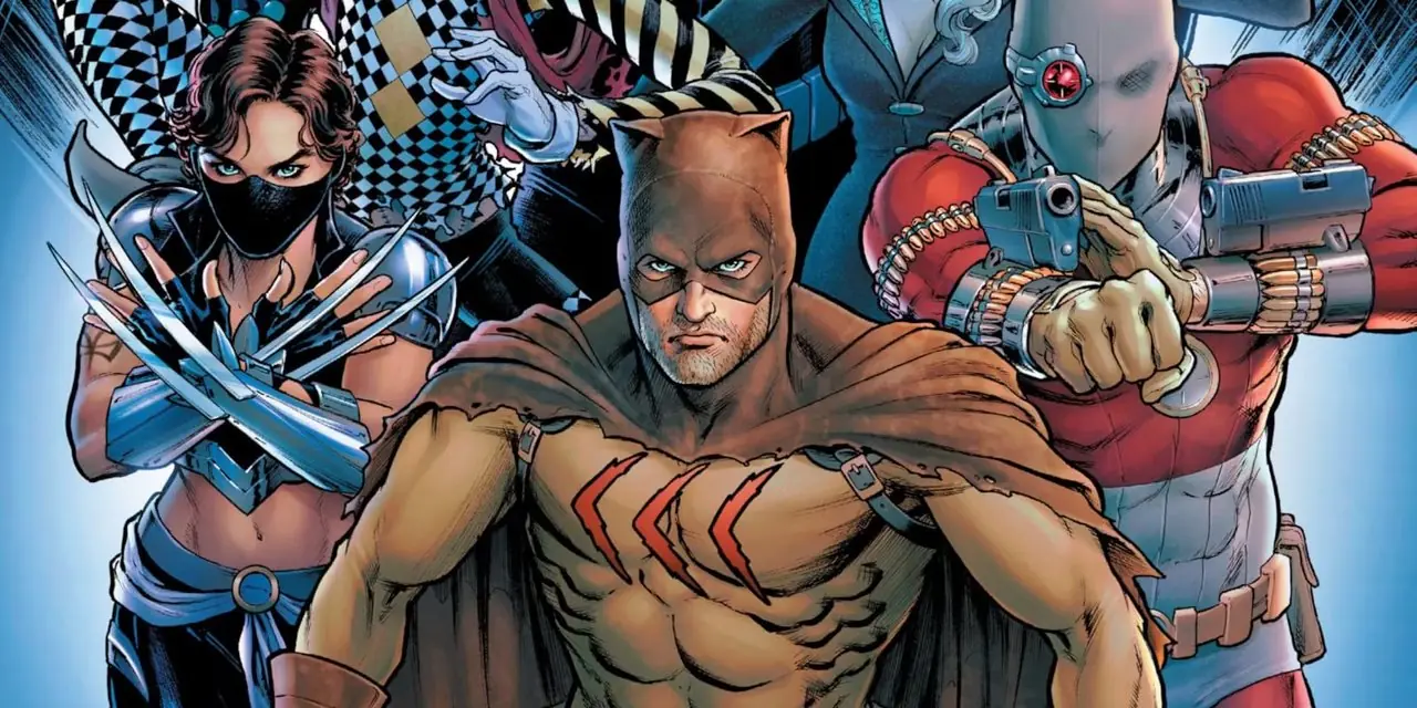 Sekretna szóstka komiksu przedstawiającego skandal Catmana Savage'a i Deadshota Sekretna szóstka komiksu przedstawiającego skandal Catmana Savage'a i Deadshota