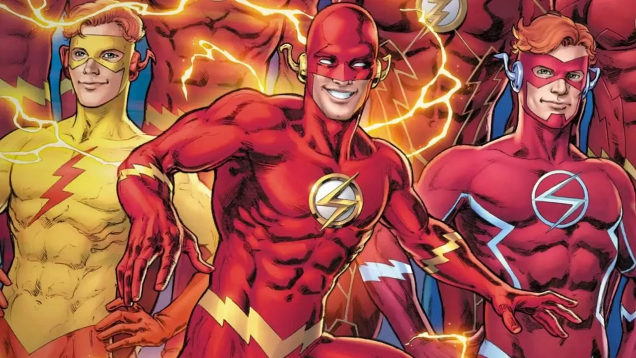 Tres versiones de Wally West como Flash Tres versiones de Wally West como Flash