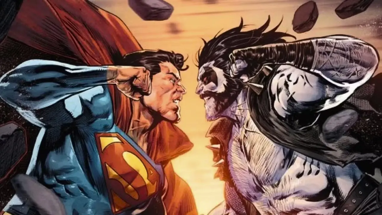 Supermann kjemper mot Lobo i DC Comics Supermann kjemper mot Lobo i DC Comics