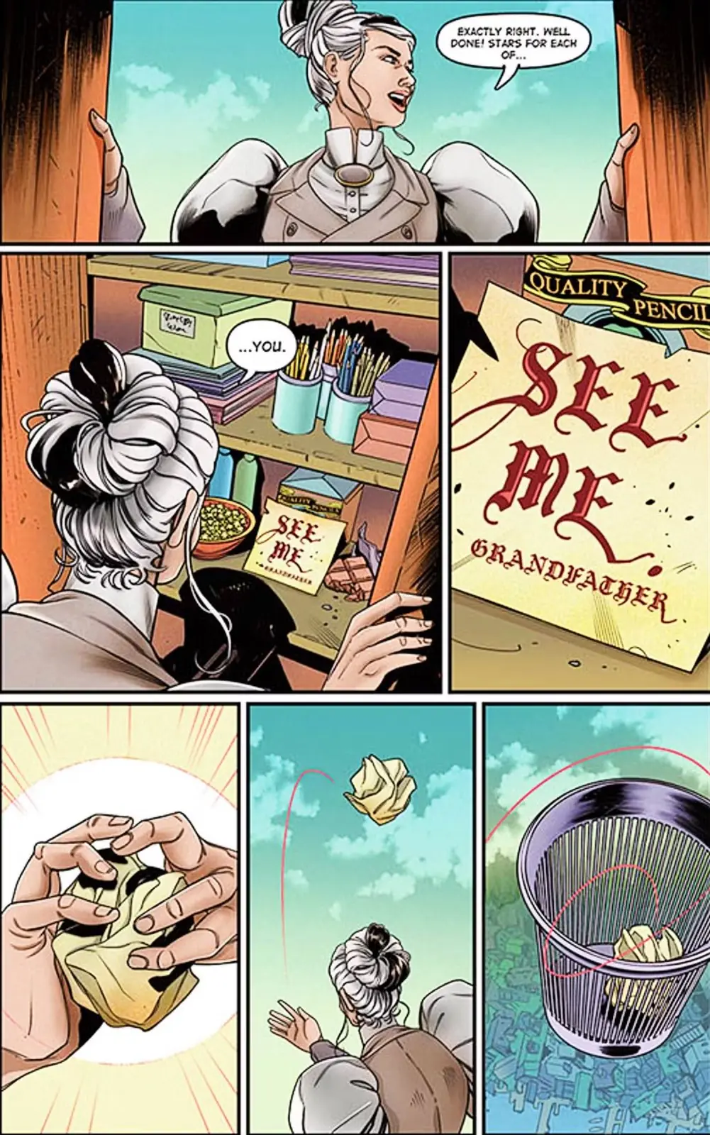 Vorschauseite aus der Comic-Adaption von Thief of Time
