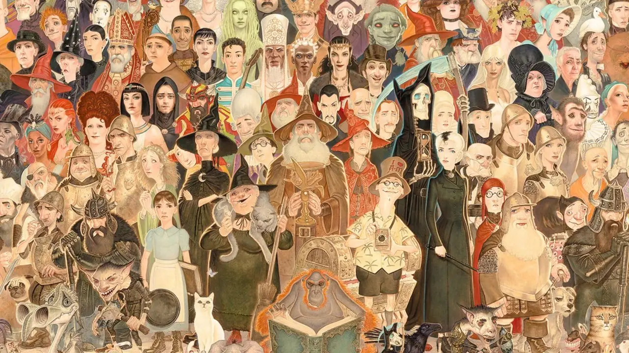 Offizielle Kunst von Dutzenden von Discworld-Charakteren von Paul Kidby Offizielle Kunst von Dutzenden von Discworld-Charakteren von Paul Kidby