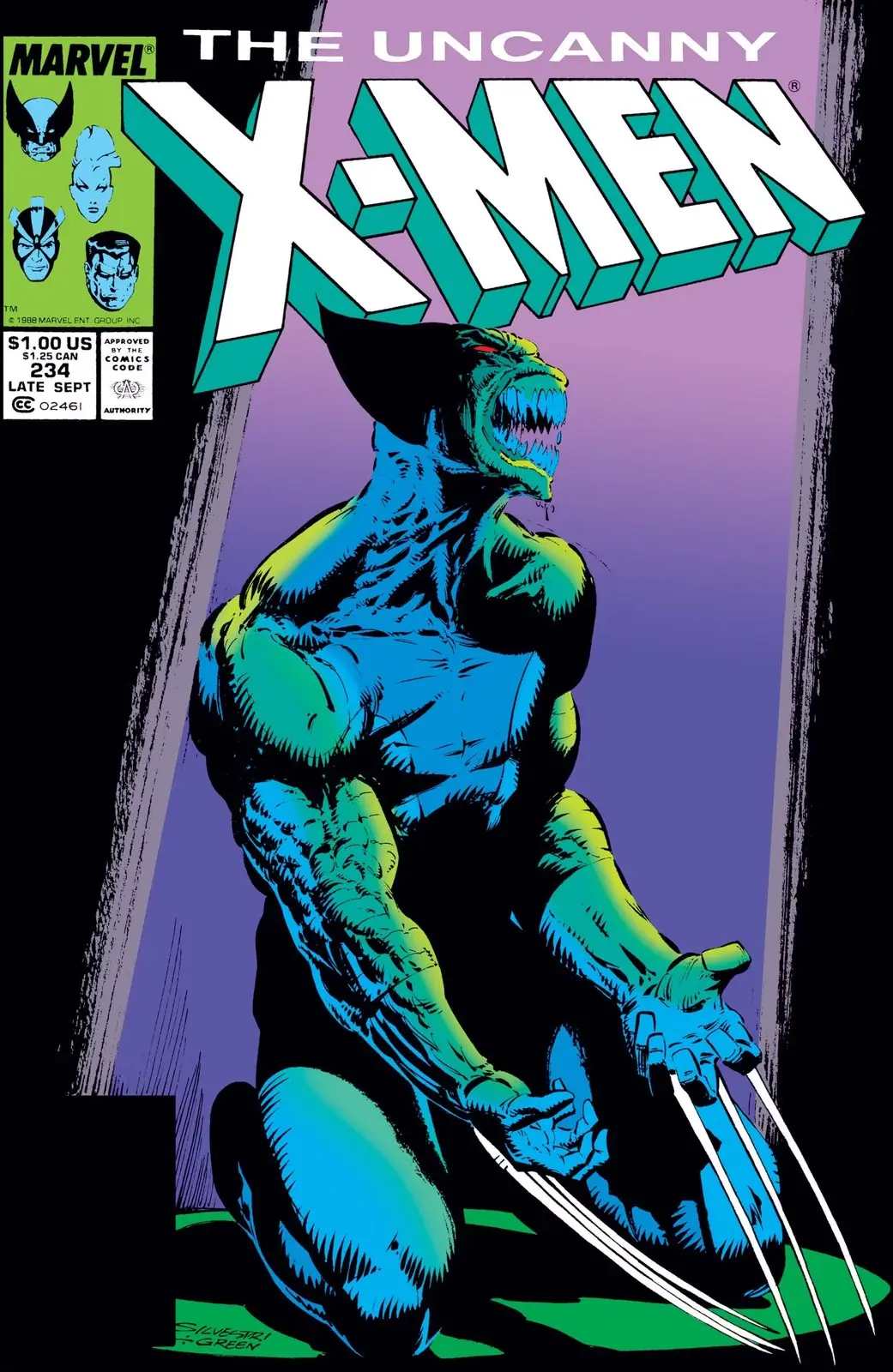 Wolverine veranderde in een Brood op de cover van Uncanny X-Men #234