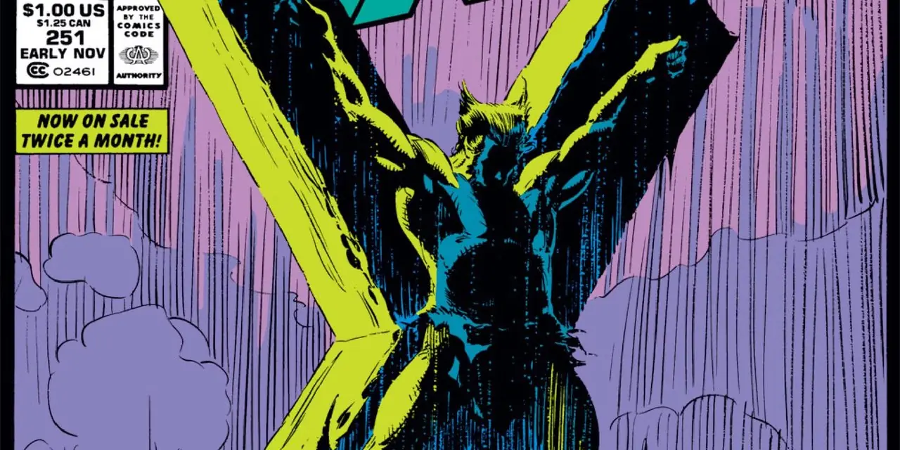 Wolverine op een X-kruis in Marvel Comics.