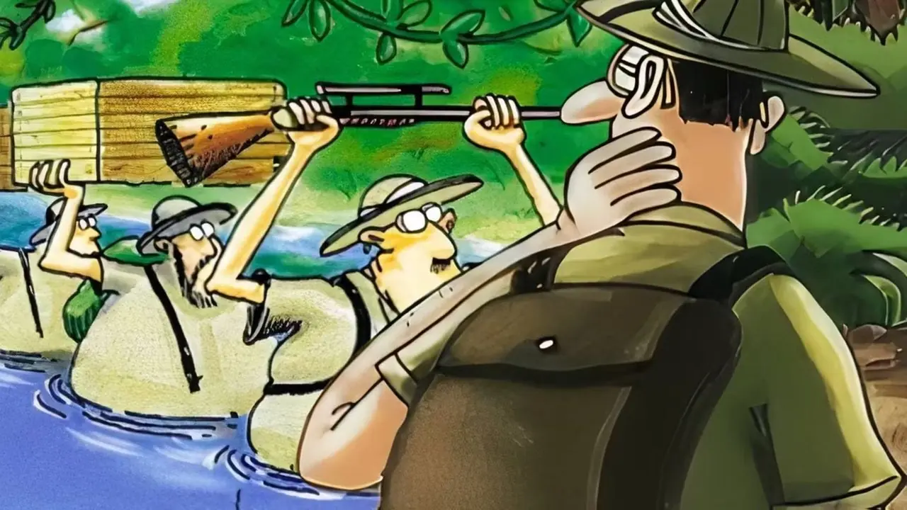 Koniecznie obejrzyj komiksy Far Side, które przeniosą Cię do dżungli