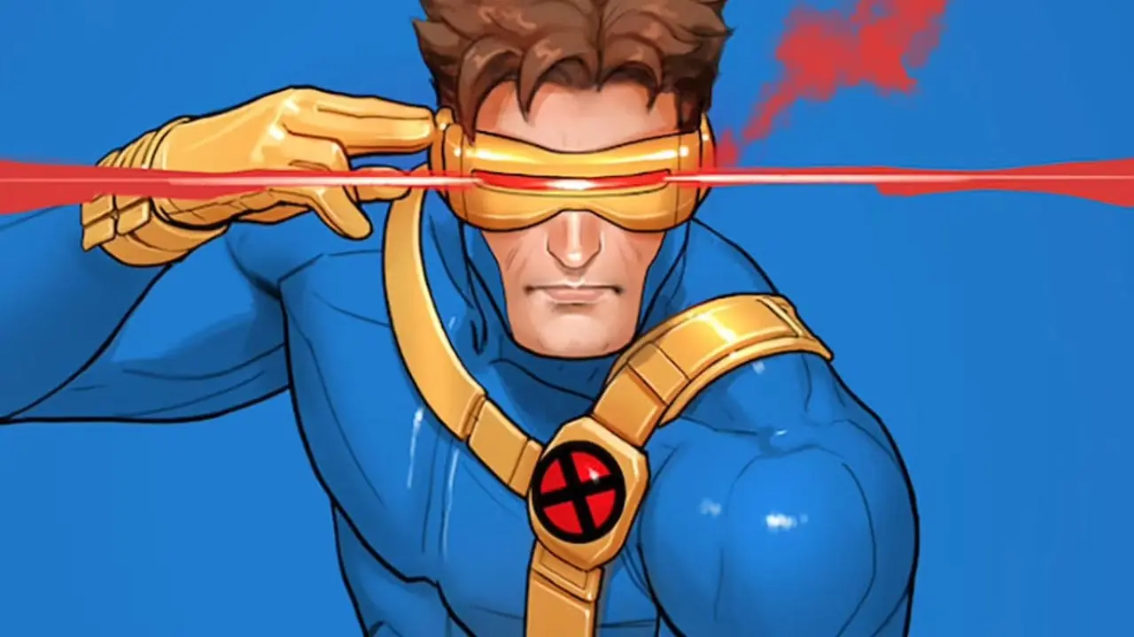 Cíclope de x-men con disfraz de los 90 Cíclope de x-men con disfraz de los 90