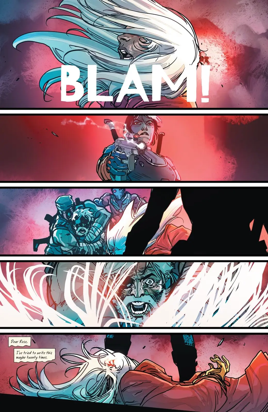 Rose Wilson recibe un disparo de Adeline Kane Rose Wilson recibe un disparo de Adeline Kane