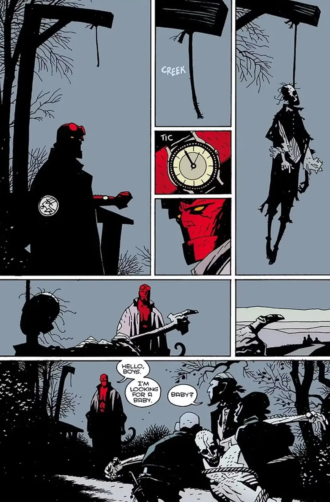 pagina del fumetto di Hellboy pagina del fumetto di Hellboy