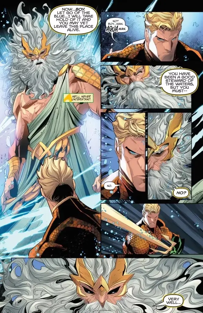 Arthur Curry sfida Poseidone in Emperor Aquaman #20