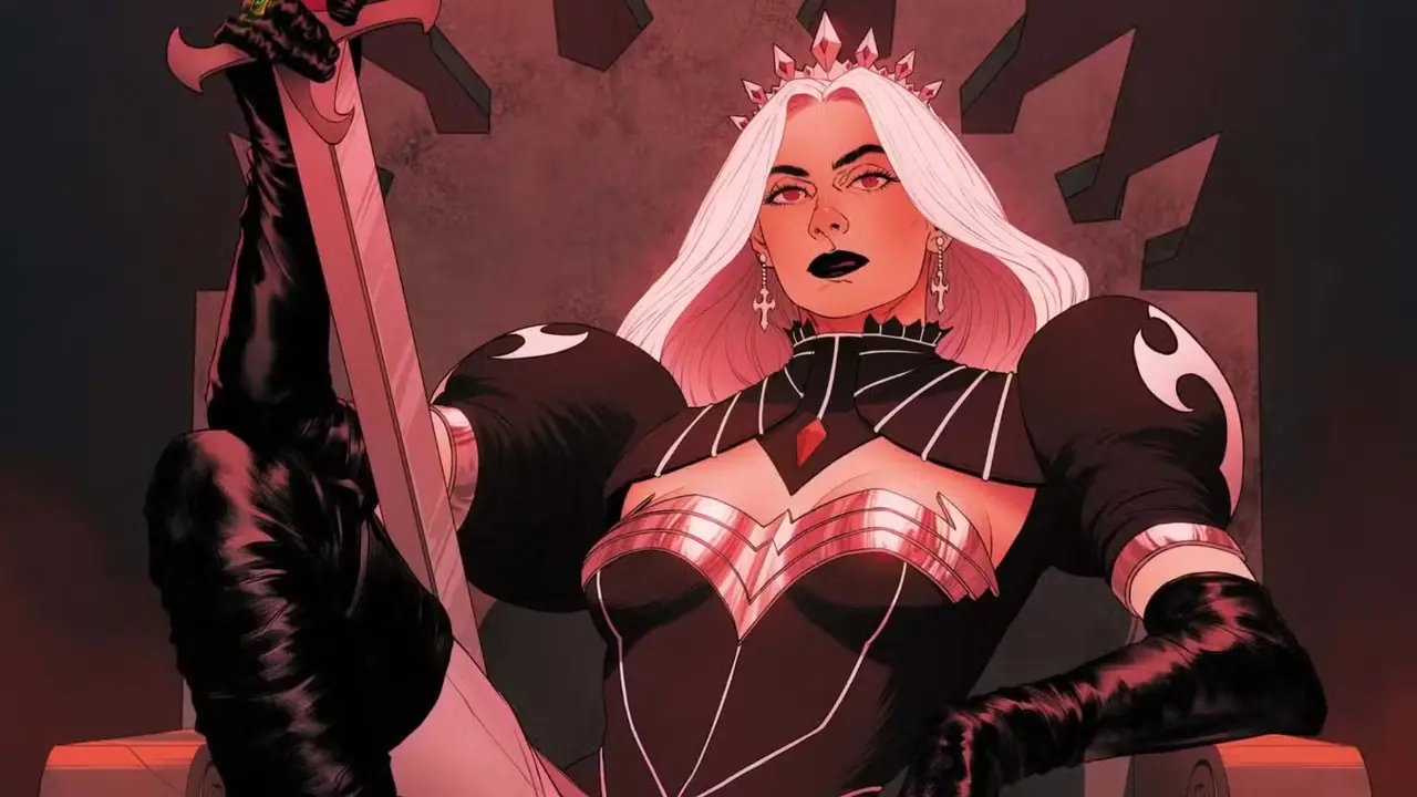 La matriarche pose avec une épée dans l'art de DC Comics
