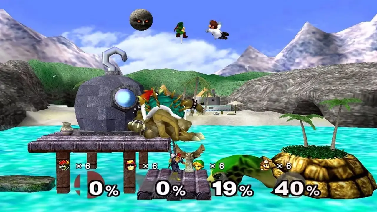 Геймплей Super Smash Bros в ближнем бою Геймплей Super Smash Bros в ближнем бою