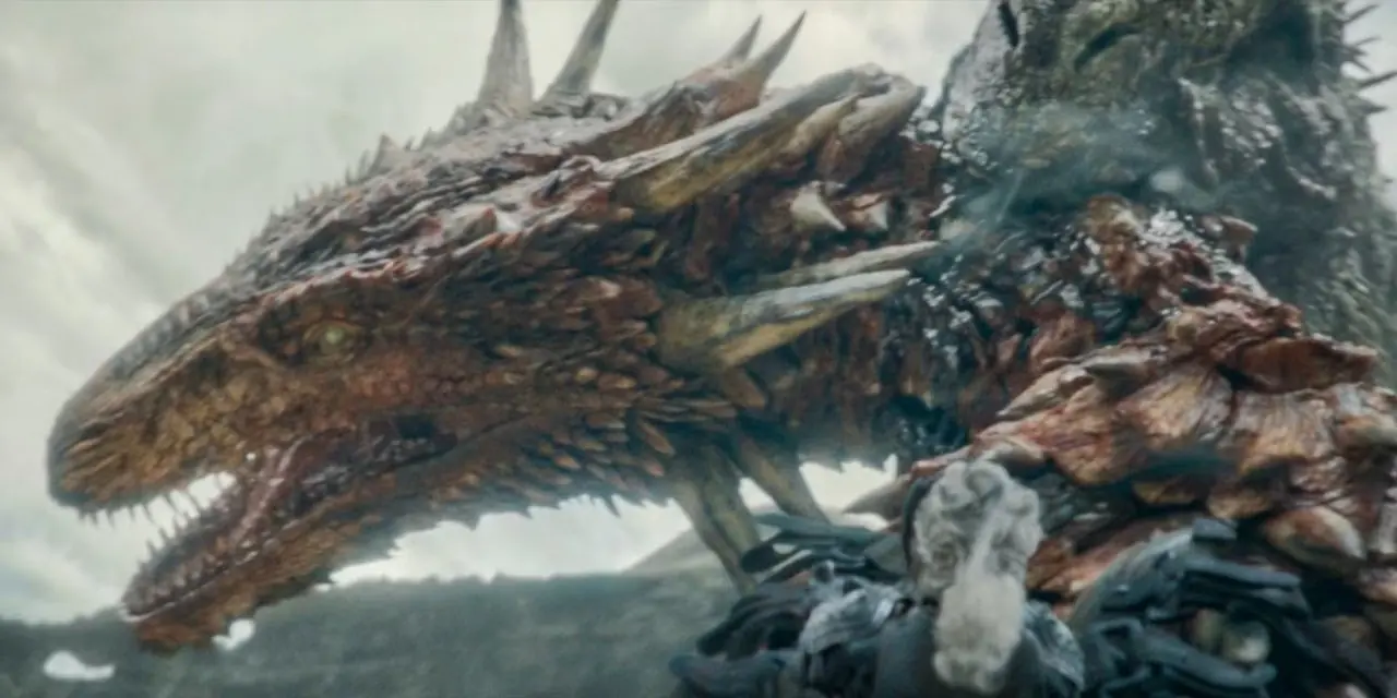 Vhagar atakuje Meleysa za szyję w odcinku 4 drugiego sezonu House of the Dragon