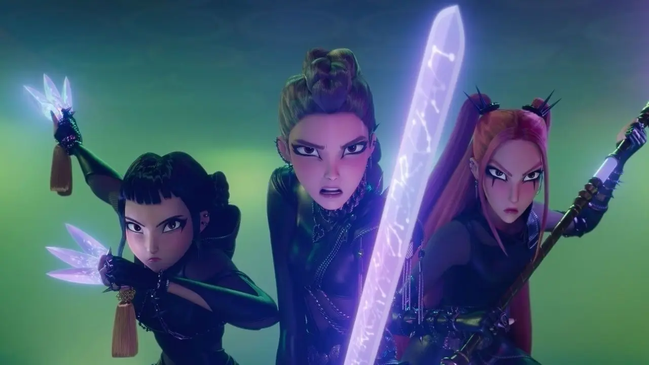 A banda Huntrix em KPop Demon Hunters
