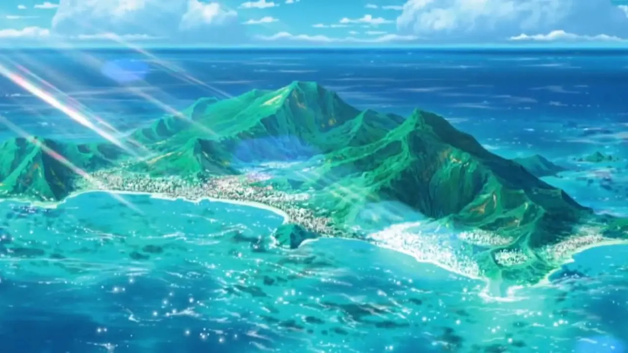 Wyspa Oahu z serii Pokemon Sun Moon nad głową