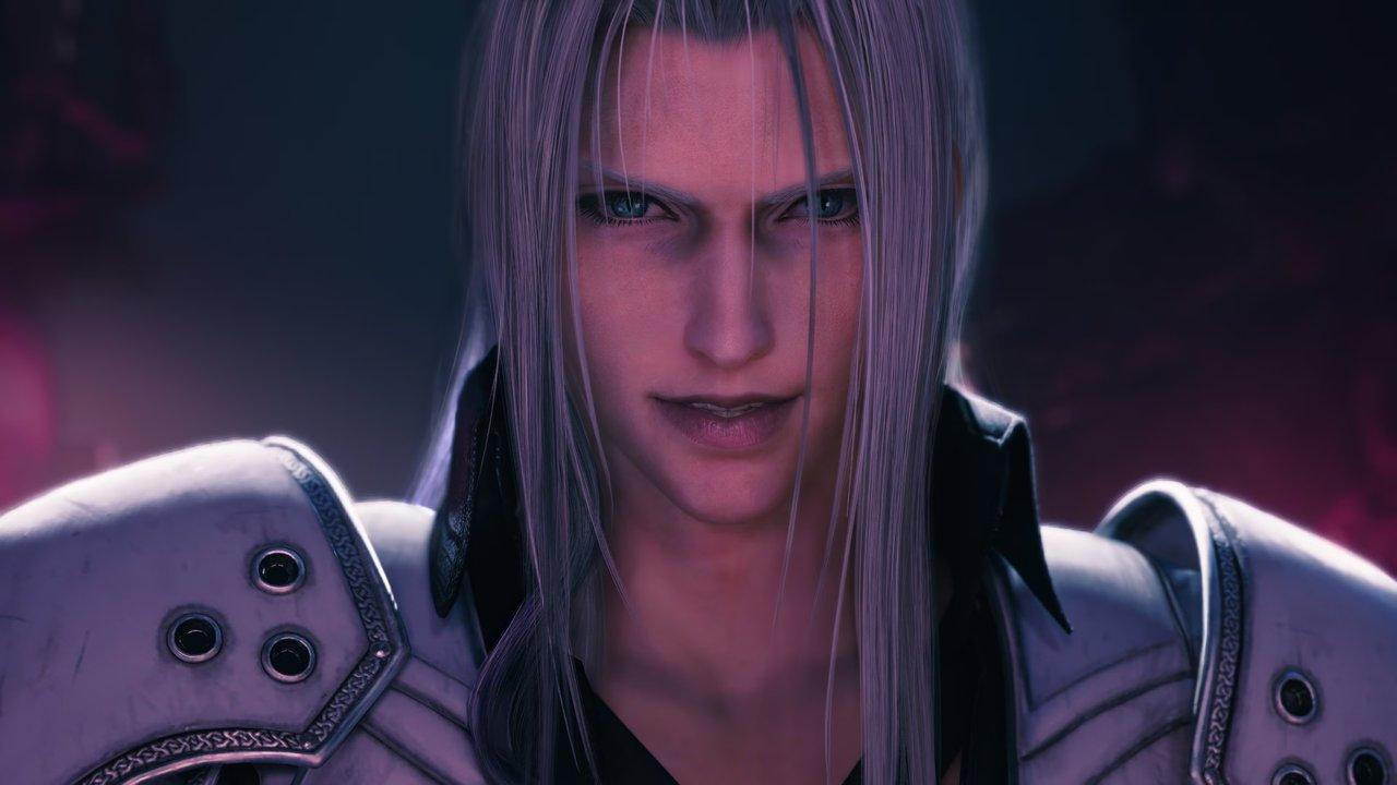 Sephiroth, Final Fantasy 7 Revelation'da sırıtıyor.