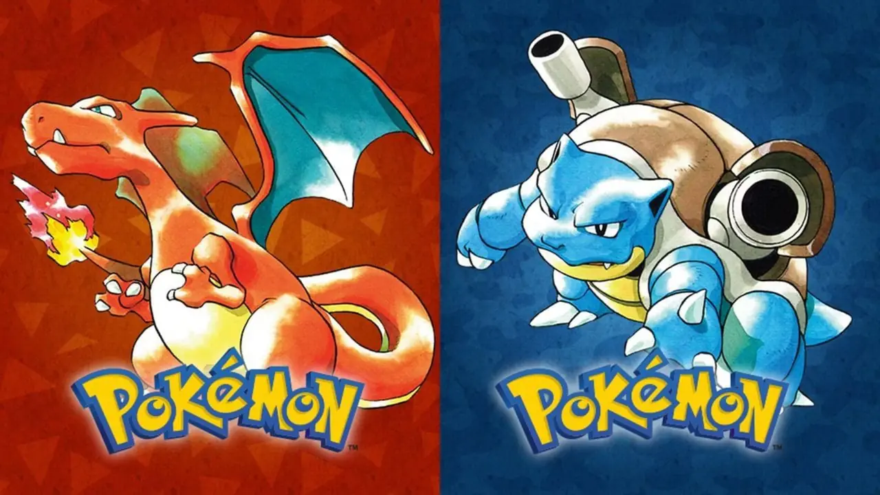 تتميز لوحة مفاتيح Pokemon Red وBlue بشعار اللعبة وCharizard وBlastoise. تتميز لوحة مفاتيح Pokemon Red وBlue بشعار اللعبة وCharizard وBlastoise.