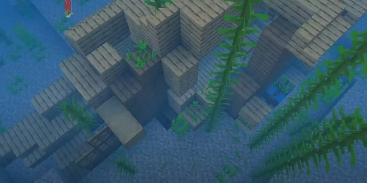 Barco hundido de Minecraft lleno de tesoros generados a partir de Speedrun World Seed.