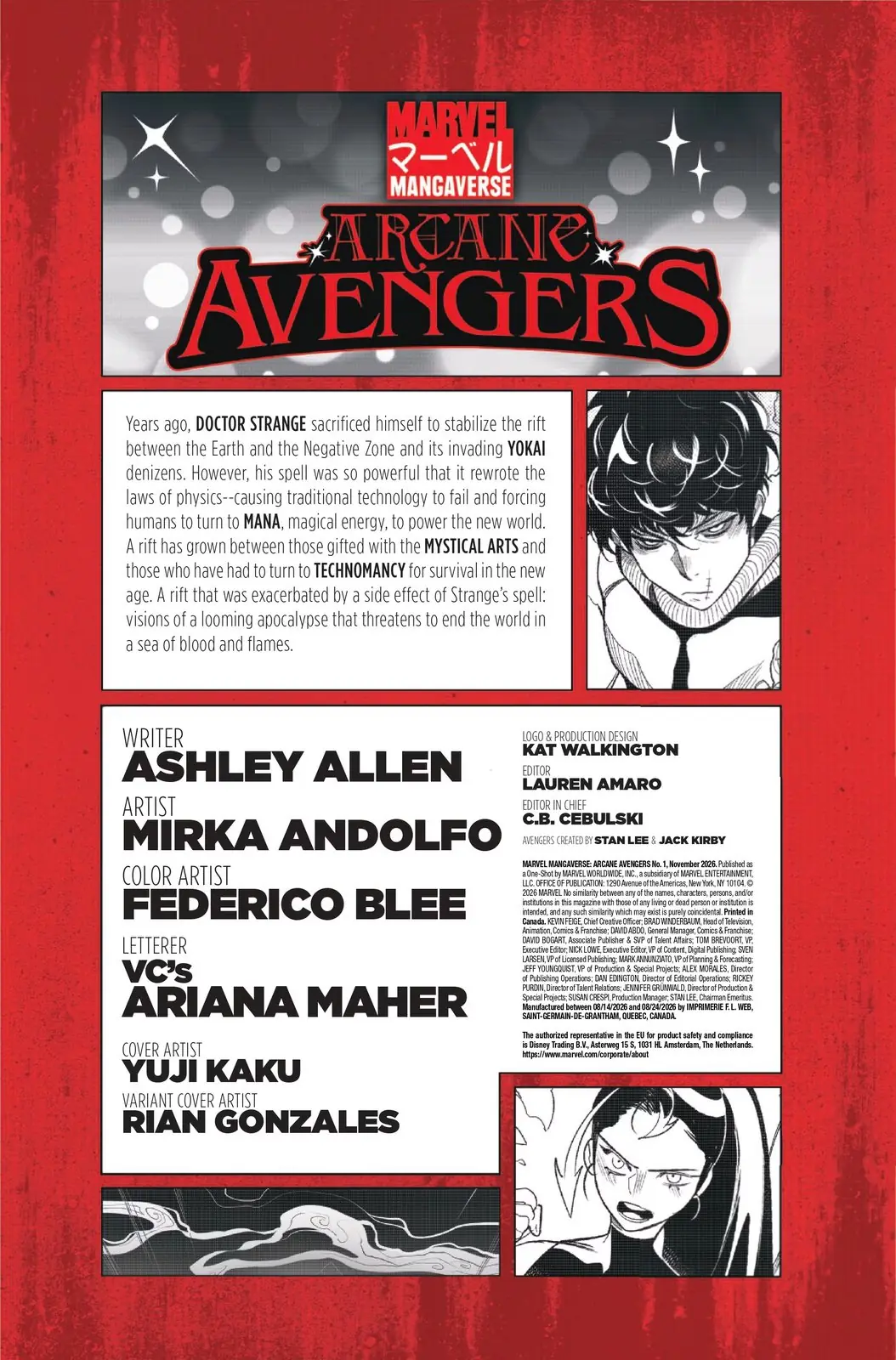 Marvel Mangaverses Arcane Avengers #1 kreditsida