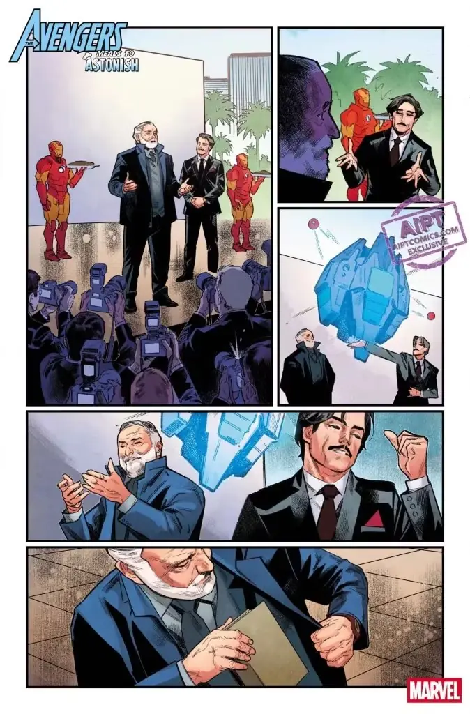 يقدم توني ستارك صورة ثلاثية الأبعاد في وجبات الطعام إلى Astonish Avengers #1