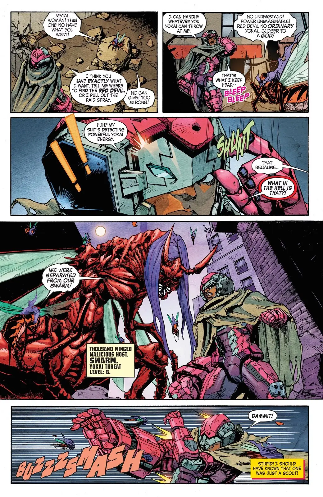 Riri Williams encontra Swarm no Marvel Mangaverse Iron Knight #1