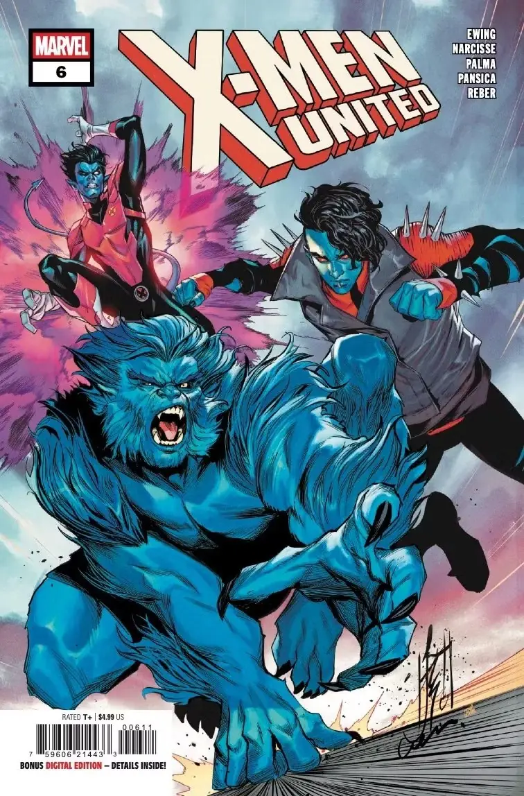 Combattimenti tra bestie nella copertina di X-Men United #6