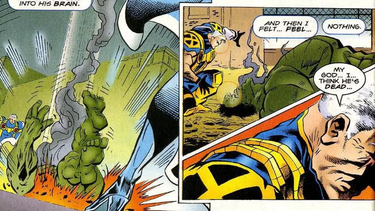كيبل وستورم يهزمان هالك في The Incredible Hulk #444