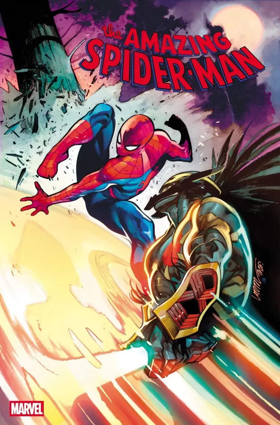 La fantastica copertina di Spider-Man 1002 larraz