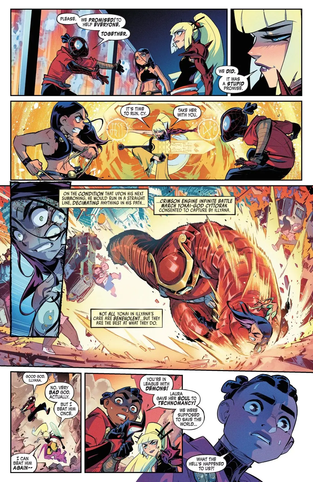 إليانا راسبوتين تستدعي الطاغوت في Marvel Mangaverse Web of Blood #1
