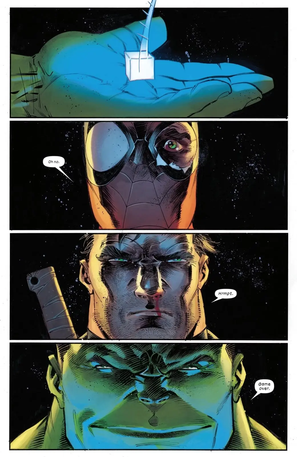 Hulken hämtar den kosmiska kuben i Spider-Man Long Way Home #3 Hulken hämtar den kosmiska kuben i Spider-Man Long Way Home #3