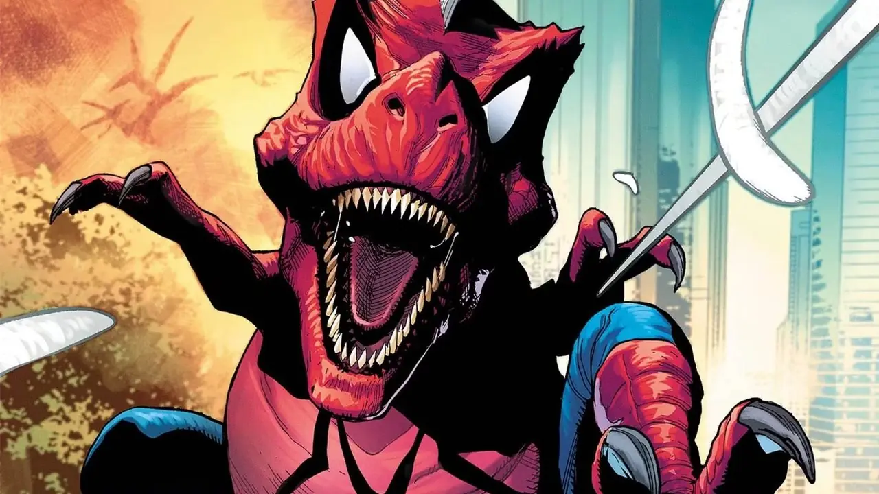 يزأر Spider-Rex Pter Parker في Marvel's Spider-Verse يزأر Spider-Rex Pter Parker في Marvel's Spider-Verse