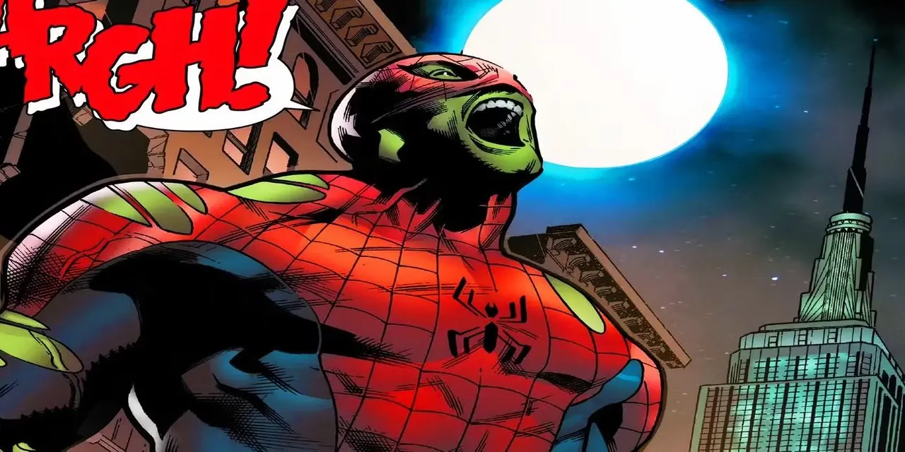 Spider-Hulk يصرخ على القمر في Marvel Comics Spider-Hulk يصرخ على القمر في Marvel Comics