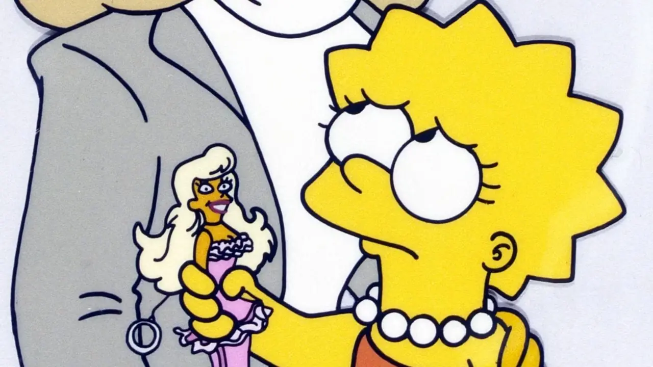 Lisa håller en Malibu Stacy-docka i The Simpsons