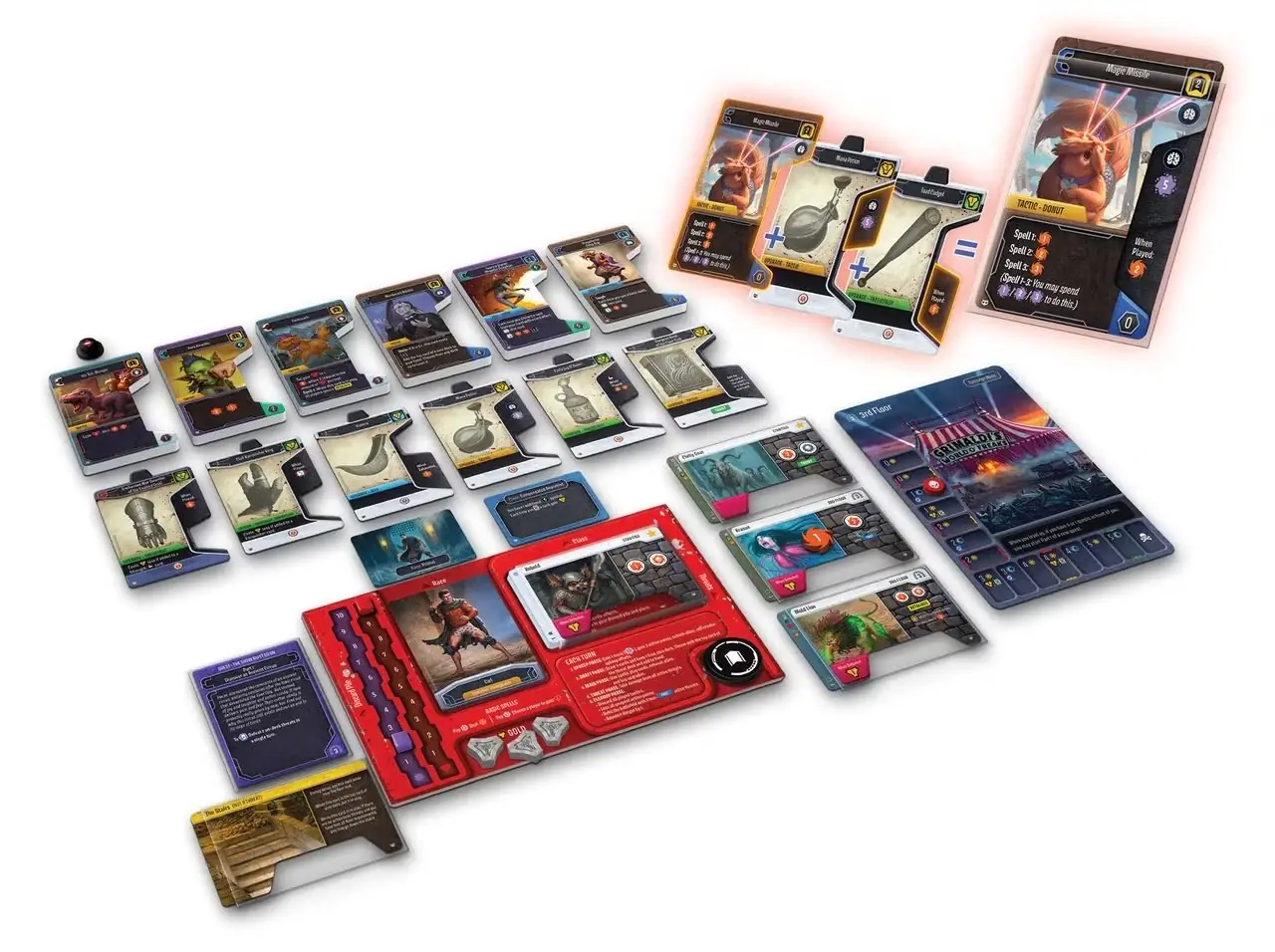 La imagen muestra los componentes de Dungeon Crawler Carl Unstoppable La imagen muestra los componentes de Dungeon Crawler Carl Unstoppable