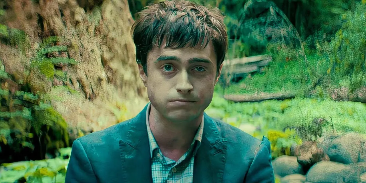 Daniel Radcliffe ziet er verdrietig uit in Swiss Army Man Daniel Radcliffe ziet er verdrietig uit in Swiss Army Man