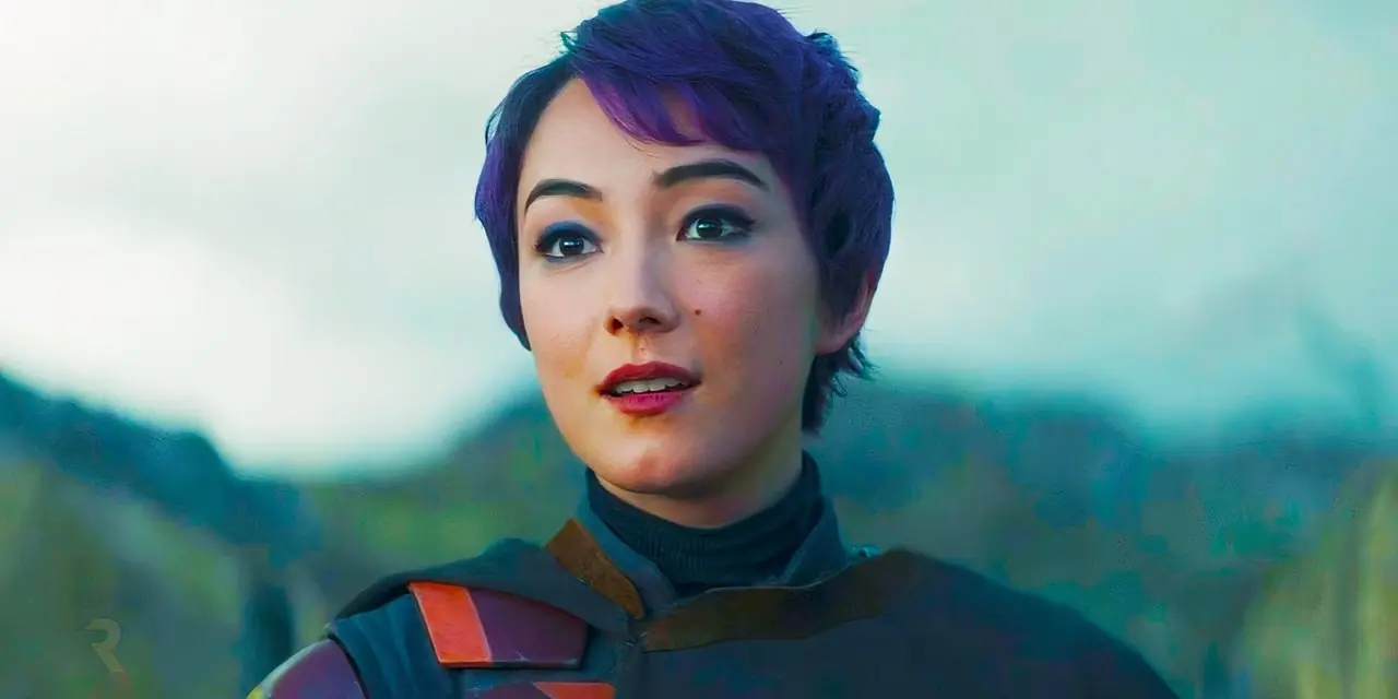 Sabine Wren (Natasha Liu Bordizzo) mira esperanzada fuera de la pantalla en Peridea. Sabine Wren (Natasha Liu Bordizzo) mira esperanzada fuera de la pantalla en Peridea.