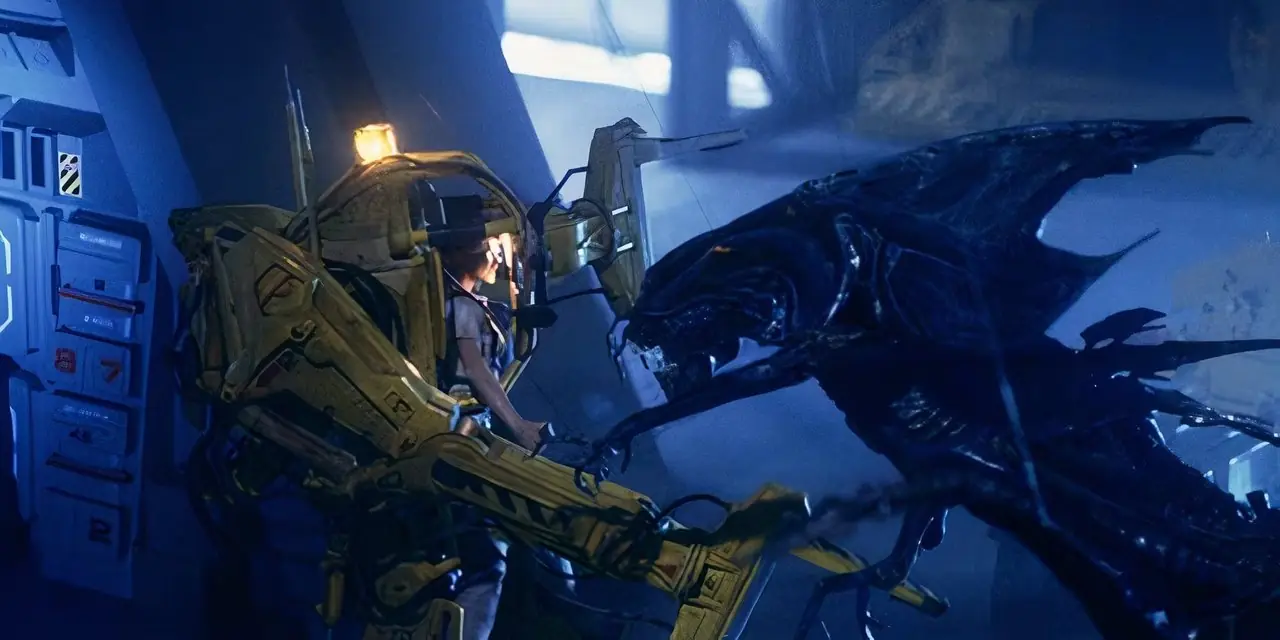 Ripley luchando contra la Reina Xenomorfa Ripley luchando contra la Reina Xenomorfa