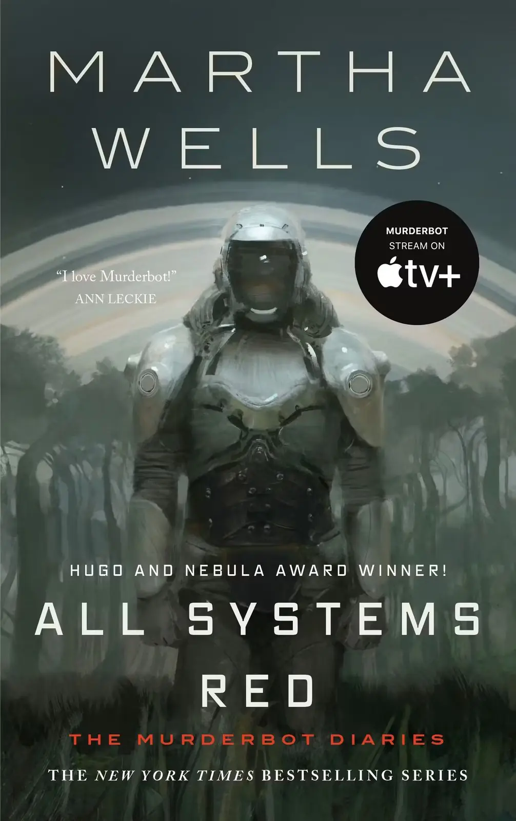 マーサ・ウェルズ著『All Systems Red』の表紙には殺人ボットが描かれている