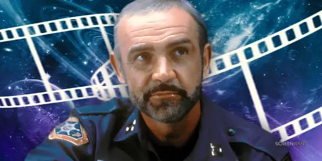 Sean Connery dans le rôle du maréchal d'Outreterre devant un fond spatial