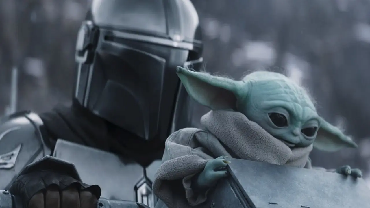 Mando y Grogu en un andador en The Mandalorian and Grogu Mando y Grogu en un andador en The Mandalorian and Grogu