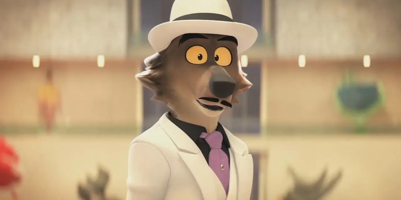 Sr. Wolf parece surpreso em The Bad Guys