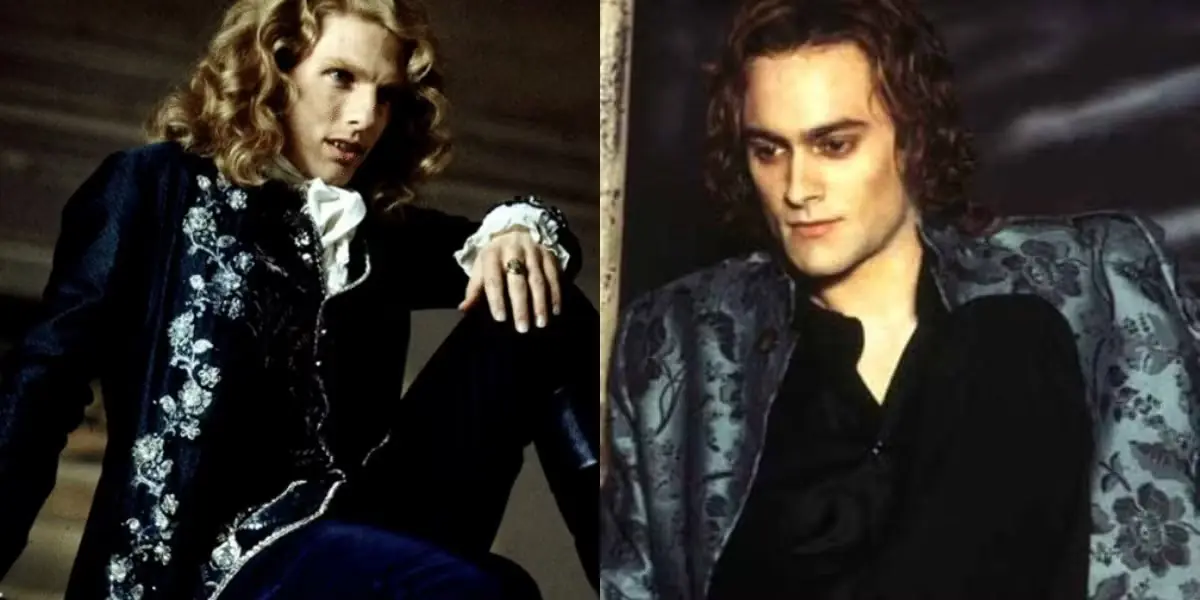 Lestat (Tom Cruise) trägt in „Interview mit einem Vampir“ Pracht aus dem 18. Jahrhundert und modernere Kleidung als Stuart Townsend in „Königin der Verdammten“.