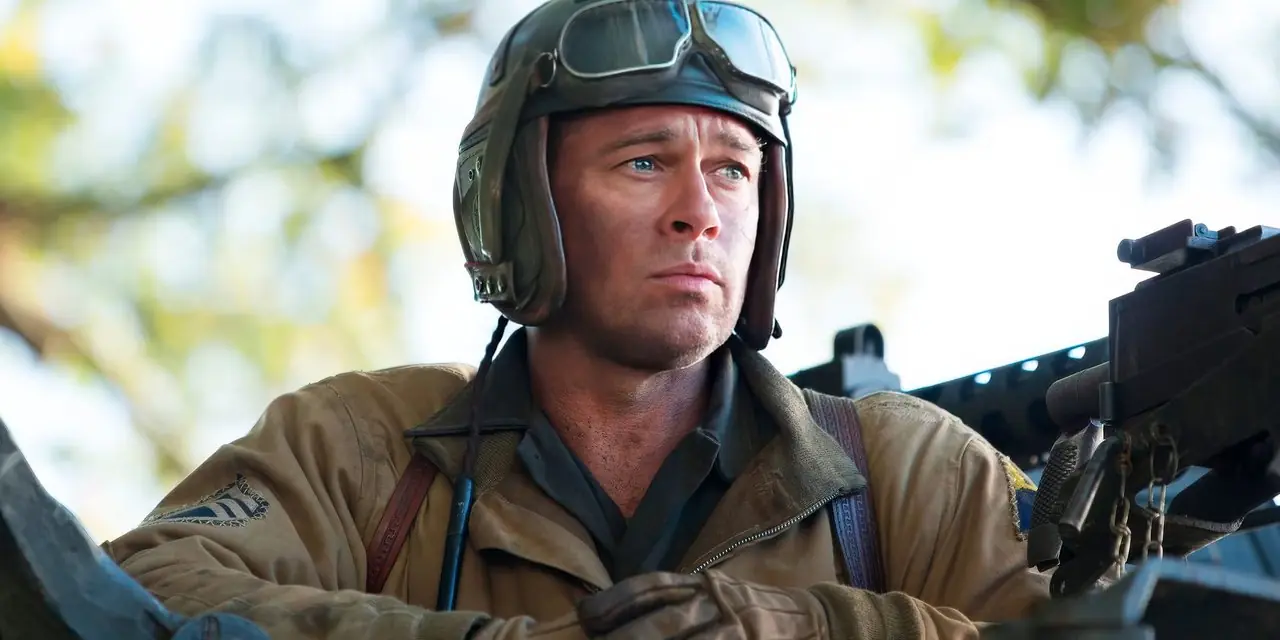 Brad Pitt ser trist ut som Wardaddy i Fury